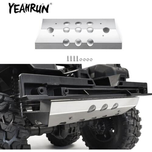 YEAHRUN Silver Stainless Steel Rear Bumper Armor Protector Guard Plate for Traxxas TRX-6 1/10 RC Crawler Model Car Upgrade Parts