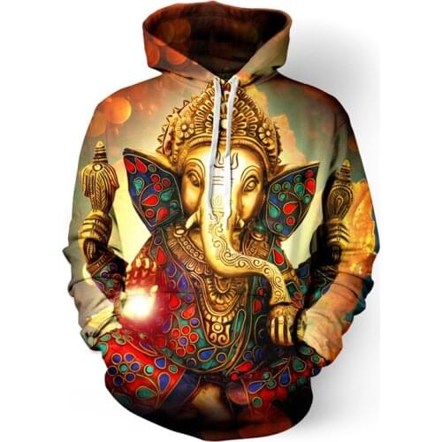 ONSEME Vintage Religion Buddha Elephant 3D Hoodies Men/Women Cool Rainbow Unicorn Skull Printed Hooded Sweatshirts Pullovers