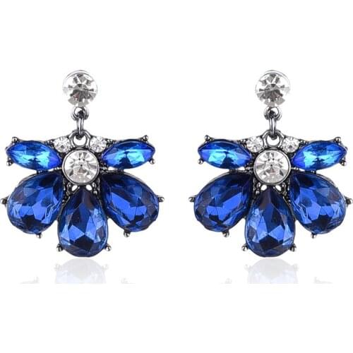 TODOX New Korean Personality Fashion Jewelry Earrings For Women Retro Geometric colorful Acrylic Crystal Female Elegant Earrings