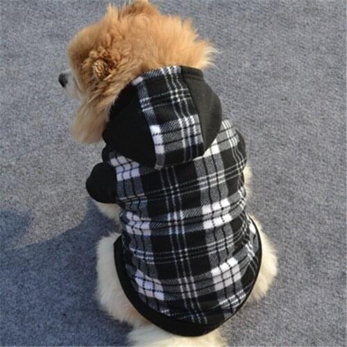 PUOUPUOU Winter Plaid Pet Dog Clothing Cute Dog Jacket Coat Warm Dog Clothes Hoodies for Small Medium Dogs Puppy Outfit XS-XL
