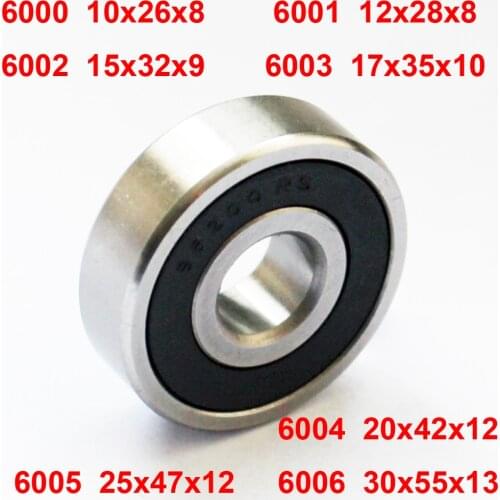 1pc 6000 10x26x8 6001 12x28x8 6002 15x32x9 6003 17x35x10 6004 20x42x12 6005 25x47x12 6006 Industry Motor Spindle Ball Bearing