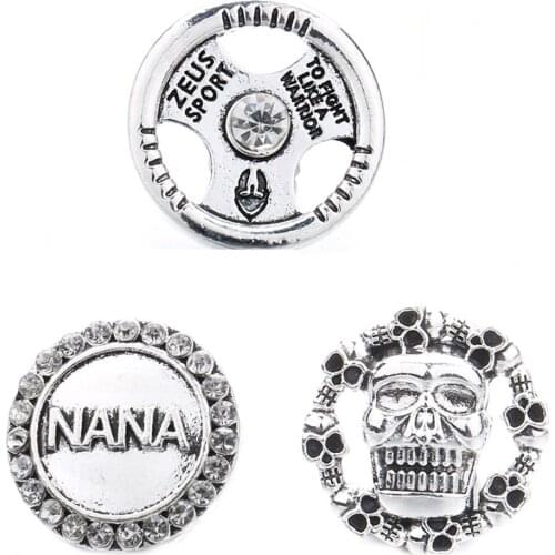 10pcs/lot 18mm Metal Snap Buttons Jewelry Snap Jewelry Cross Nana Snap Button Fit 18mm Snap Silver Bracelets Jewelry