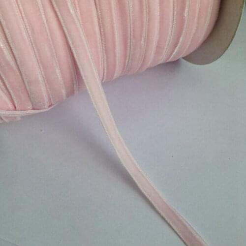2/8" (6mm) 20Yards Light Pink Velvet Ribbon Lace Trims DIY Punk Rock Necklace Handmade Garments Accessories