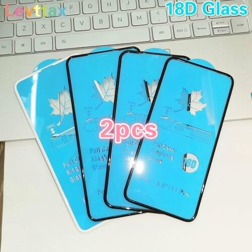2Pcs 3D Airbag Edge Shockproof Tempered Glass For iPhone 12 11 Pro Max XR X XS Max 8 7 6 Plus 18D Curved Screen Protector Film