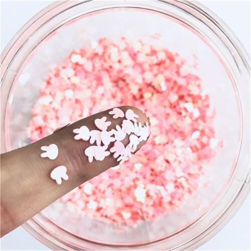 20g/Pack Ultrathin 4mm Rabbit Shape loose Sequins PET Paillettes for Nails Art manicure/wedding confetti