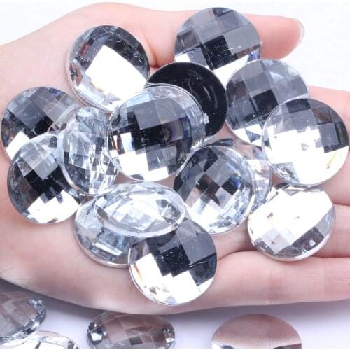 25mm 200pcs Acrylic Rhinestones Round Earth Facets Many Colors Flatback Glue On Beads DIY Phone Cases Nails Art Supplies