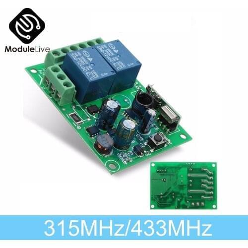 315MHz 433MHz AC 110-220V 2CH 2-Channel Wireless RF Relay Switch Receiver Board Module Diy Electronic Kit