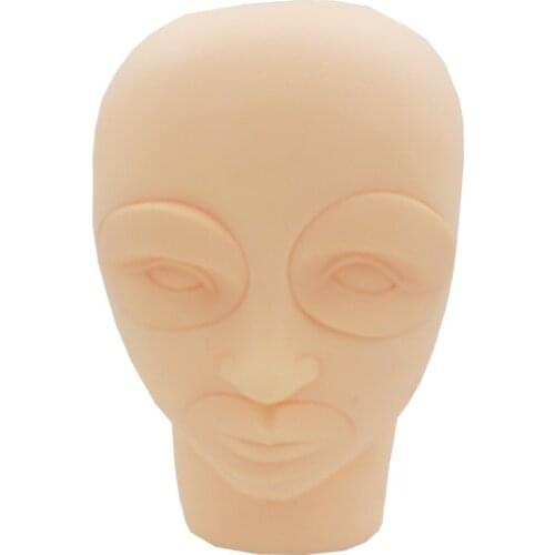 3D Permanent Makeup Tattoo Practice Skin Mannequin Silicone Model with 2pcs Eyes + 1pc Lip