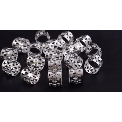 50pcs 8x9mm Rhinestone Hair Dread Braids Dreadlock Beads Adjustable Braid Cuffs Clip Heart Shape Hair Extension Tool Jewelry