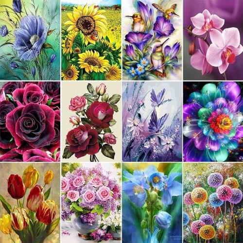 5D Diamond Painting Art Embroidery Complete Mosaic Pattern Flower Home Decoration Diamond Embroidery Cross Stitch New Year Gift