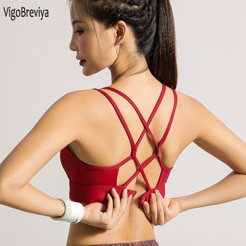 VigoBreviya String Push Up Seamless Sports Bra Women Backclsure High Impact Workout Sport Top Fitness Wear Yoga Gym Sportswear