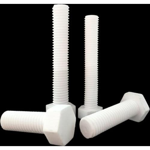 1pcs M6 M8 M10 M12 M14 M16 ceramic screw outer hexagon high temperature insulation wear-resistant bolts alumina bolt 25mm-80mm L