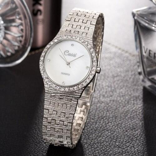 CUSSI 2018 New Silver Stylish Women Quartz Wristwatches Luxury Ladies Bracelet Dress Watches reloj mujer Clock Relogio Feminino