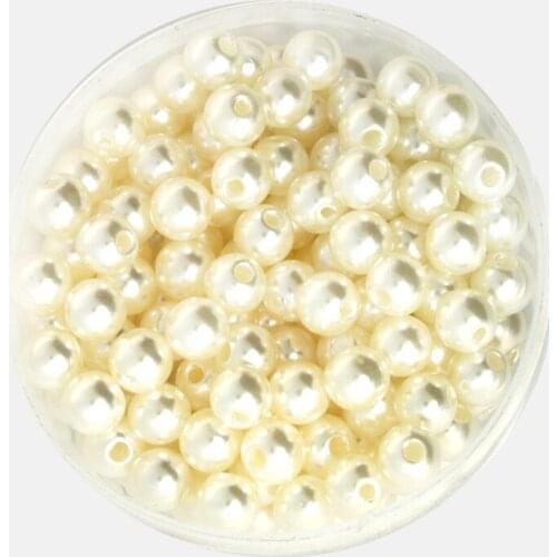 Ivory Color Round Approx 260pcs/lot 8mm Dia. Imitation Plastic Pearl Beads Wholesale for You to DIY CN-BSG01-03IV