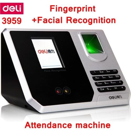 Deli 3959 Fingerprint+ Facial recognition Time recording Attendance machine Multifunctional time machine shipping free