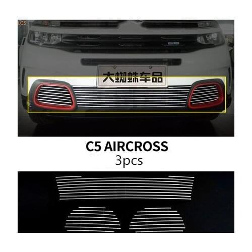 For Citroen C5 AIRCROSS 2017-2019 aluminum alloy Front bumper grille Insect-proof decorative net protection car accessories
