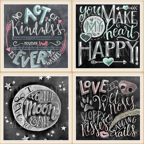 Blackboard Letters 5D Diy Embroidery Diamond Painting Cross Stitch Kit text Art Full square Drill Mosaic Sticker Decor Crafts