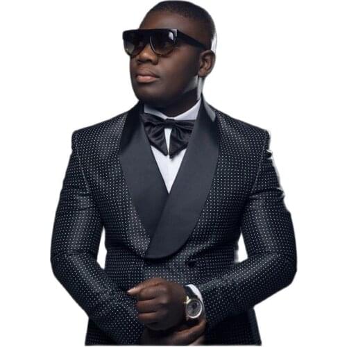 Double Breasted Shawl Collar Mens Evening Dress Toast Suit Prom Party Clothing Fashion Groom Tuxedos (Jacket+Pants+Tie) W:506