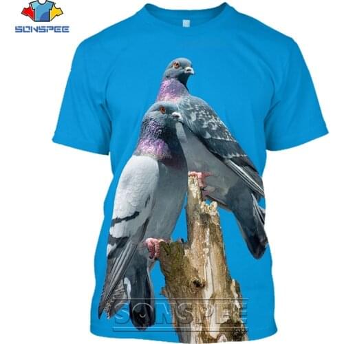 SONSPEE Kawaii Pigeon Animal Harajuku Bird Men Women unisex 3D Clothes T-Shirt Cute Streetwear Top Tees Plus Size 6XL ins tshirt
