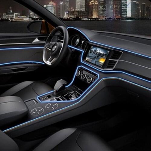 EL Wire Flexible Neon Light Glow Rope Tape Cable LED Strip Waterproof Car Automobile Interior Decoration Lights Car-styling