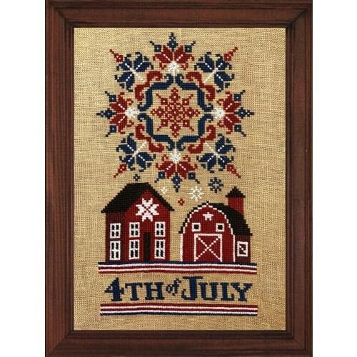 Hot Embroidery Fireworks on the Fourth Make a Cross Stitch Pattern with 14CT Aida Counted Canva & Free Shipping for Housewarming