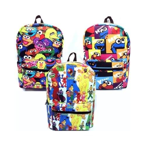 IVYYE Sesame Street 3style Fashion Anime PU Backpacks School Cartoon Backpack Casual Bags Travel Knapsack Unisex New