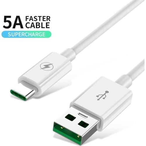 USB Type C Cable 5A Fast Charging For Huawei Mate 20 Honor 10 9X Mobile Phone Charger Data Cable Type-C For Xiaomi Redmi Note 10