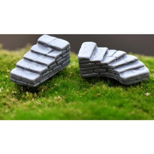 Stone Stairs Figures Miniature Figurine Mini Fairy Garden Micro Landscape Tank Animal Statue Resin Craft