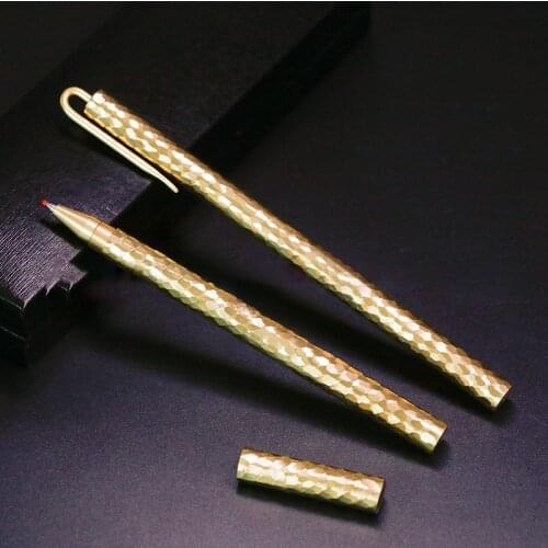 Solid Brass Pen EDC Pocket Pen Tactical Copper gel Pen Foe Men Portable Delicate Signature Ballpoint Pen