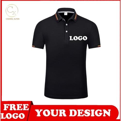 Summer POLO shirt shirt 8-color custom logo short-sleeved shirt Пола solid color lapel printing DIY brand text