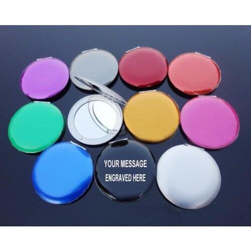 Hot!Pocket Handbag Compact Mirror STANDARD Laser Engraved Makeup Mirror Wedding Gift 50x/lot #18068C