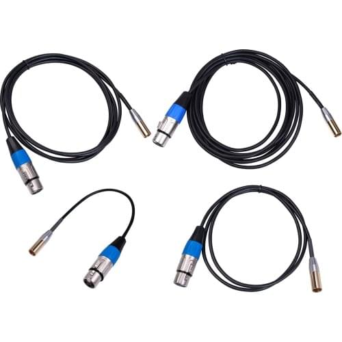 Mini XLR Male to XLR Female Microphone Extension Cable Audio Extension Cables Cord Wire Line Black for Microphone