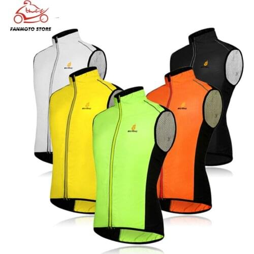 Motorcycle Sleeveless Vest Men Windproof Reflective Cycling Clothing Breathable Bike Bicycle Sleeveless Jerseys MTB Wind Coat