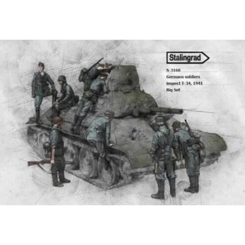 WWII German resin soldier German soldier Eight-person kit model 1:35