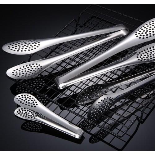 2021 New Barbecue Clip Stainless Steel BBQ Barbecue Oven Tong Salad Bread Folder Steak Cliphome Kitchen Food Cooking Accessories