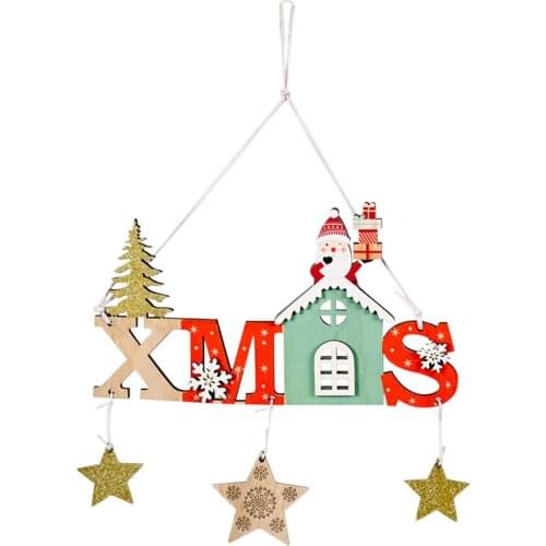 New Year Wooden Christmas Ornaments Pendants Hanging Gifts Xmas Tree Decor Home Decoration Christmas Supplies