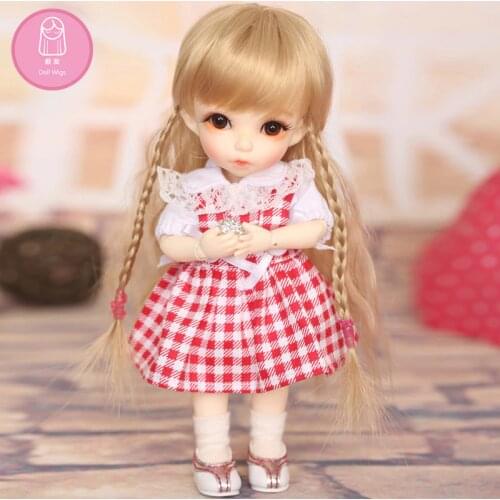 Wig For Doll BJD size 5-6 inch high-temperature Curly wig L28 long hairstyle Beautiful doll accessories girl wig Soft hair