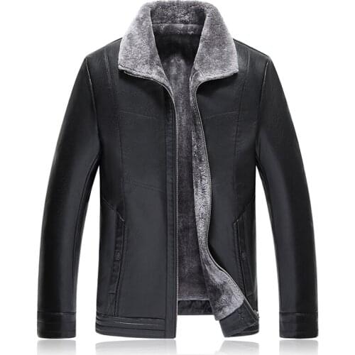 High Quality jaket 8XL 7XL 6XL 5XL Men Winter Parkas Fleece Leather Jacket Plus Velvet Keep Warm Thick Stylish Mans Coat A915