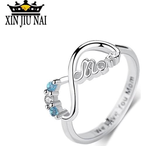 Personalized AAA Rings For Women Custom Blue Crystal Rings Gift Fashion Jewelry Wholesale
