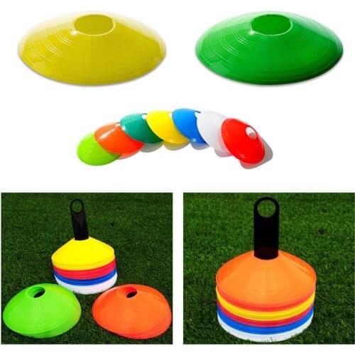 Practial 10PCS Soft Round Mouth Logo Flexible Plastic Football Flying Saucer Plate Soccer Obstacle Training Equipment Sign Disc