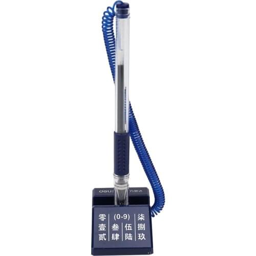 Deli 6790 bank counter, hotel front desk business neutral pen black 0.5mm, can paste 180 degree rotary pen / signature pen