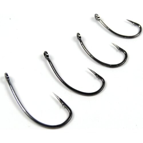 50PCS Sharp Tip Barbed Carp Fish Hooks Size 6 8 10 12 High Carbon Steel Fishing Hooks Coarse Fishing Rig Hooks