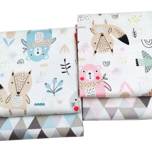 Cartoon Tri angle DIY Sewing twill 100% cotton fabric for baby clothes dress sheets bedding textile tilda quilting tissus tilda