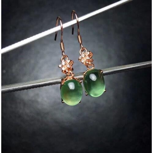 Uloveido Prehnite Drop Star Earrings for Women, 925 Sterling Silver Earrings, Girls Green Jewelry with Velvet Box 20% FR156