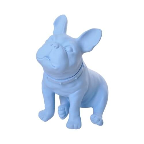 Blue Plastic French Bulldog Dog Mannequin With Revolved Head For Display D70