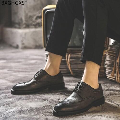 Oxford Leather Shoes Men Classic Brogue Men Formal Shoes 2021 Brown Party Shoes for Men Zapatos De Hombre Chaussure Homme Sapato
