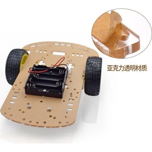 Wholesale New Motor Smart Robot Car Chassis Kit Speed Encoder Battery Box 2WD For Arduino