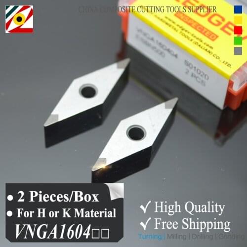 EDGEV 2 Pieces CBN Inserts VNGA160404 VNGA160408 VNMA 331 160404 VNGA 332 160408 Brazed Turning Tools For cutting harden Steel