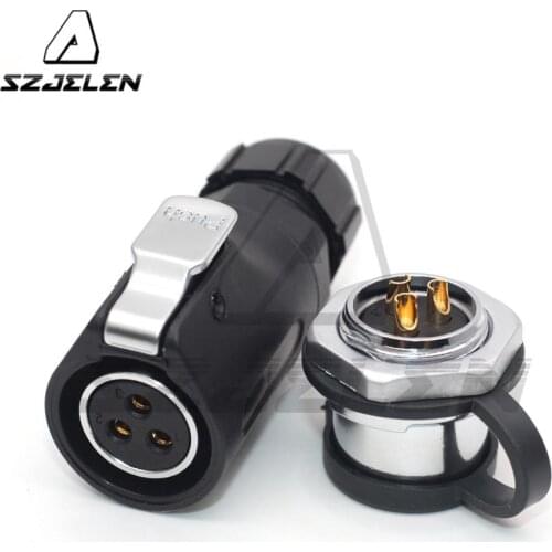 XHP20, Solar Energy Waterproof Connector 3 pin Power Cable Circular Industrial Male socket Female Plug IP67