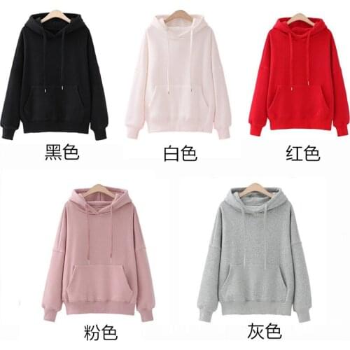 2021 womens hoodie pure color hoodie autumn winter basic long sleeve loose jumper hoodie casual warm large pocket sweatshirt